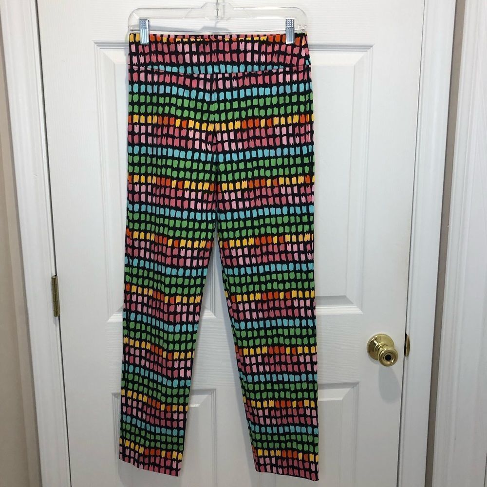 Krazy Larry multi color pull on slacks pants size 6